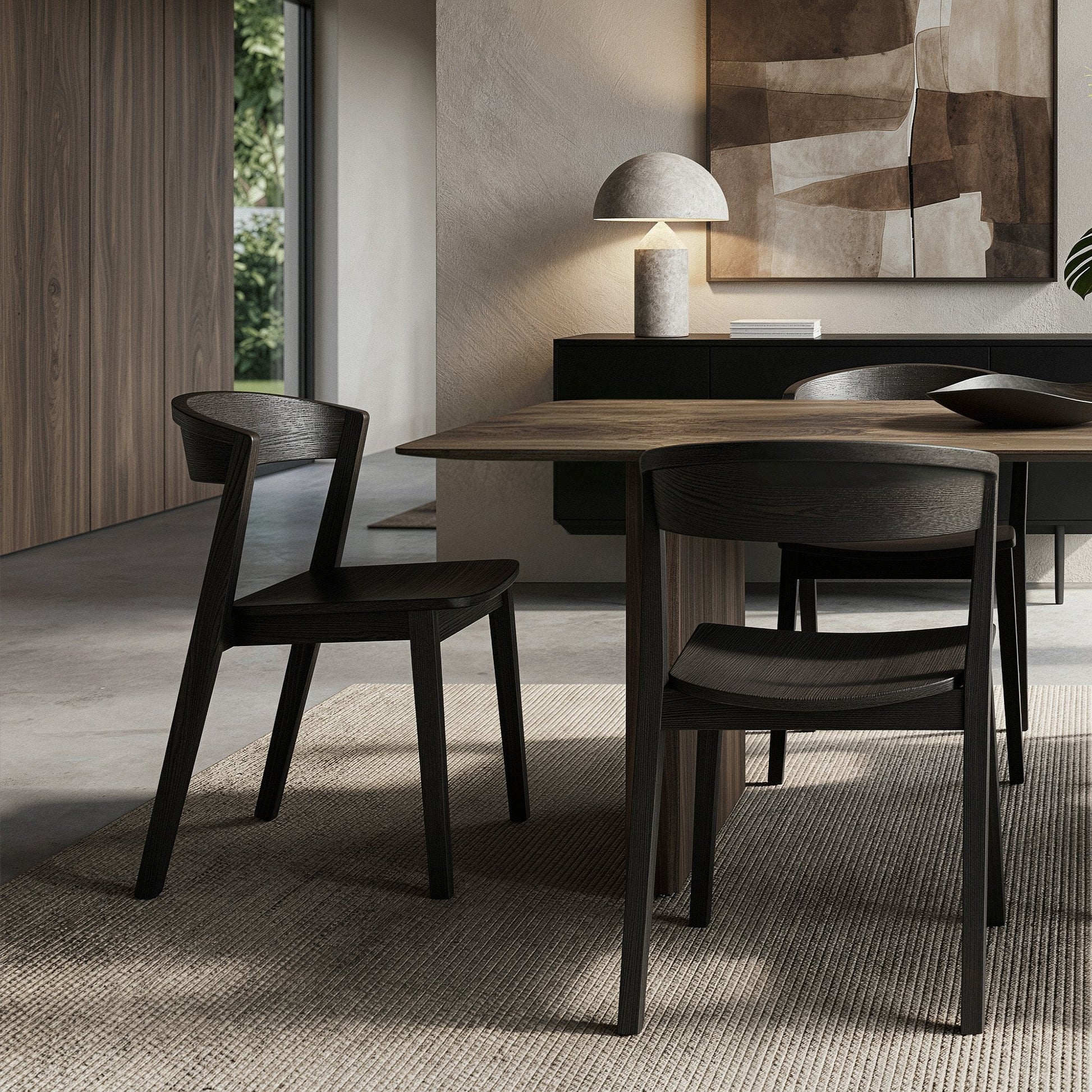 Mocha Dining Chairs Set of 2 | Nicco Mid - Century Wood Chairs - Your Bar Stools Canada