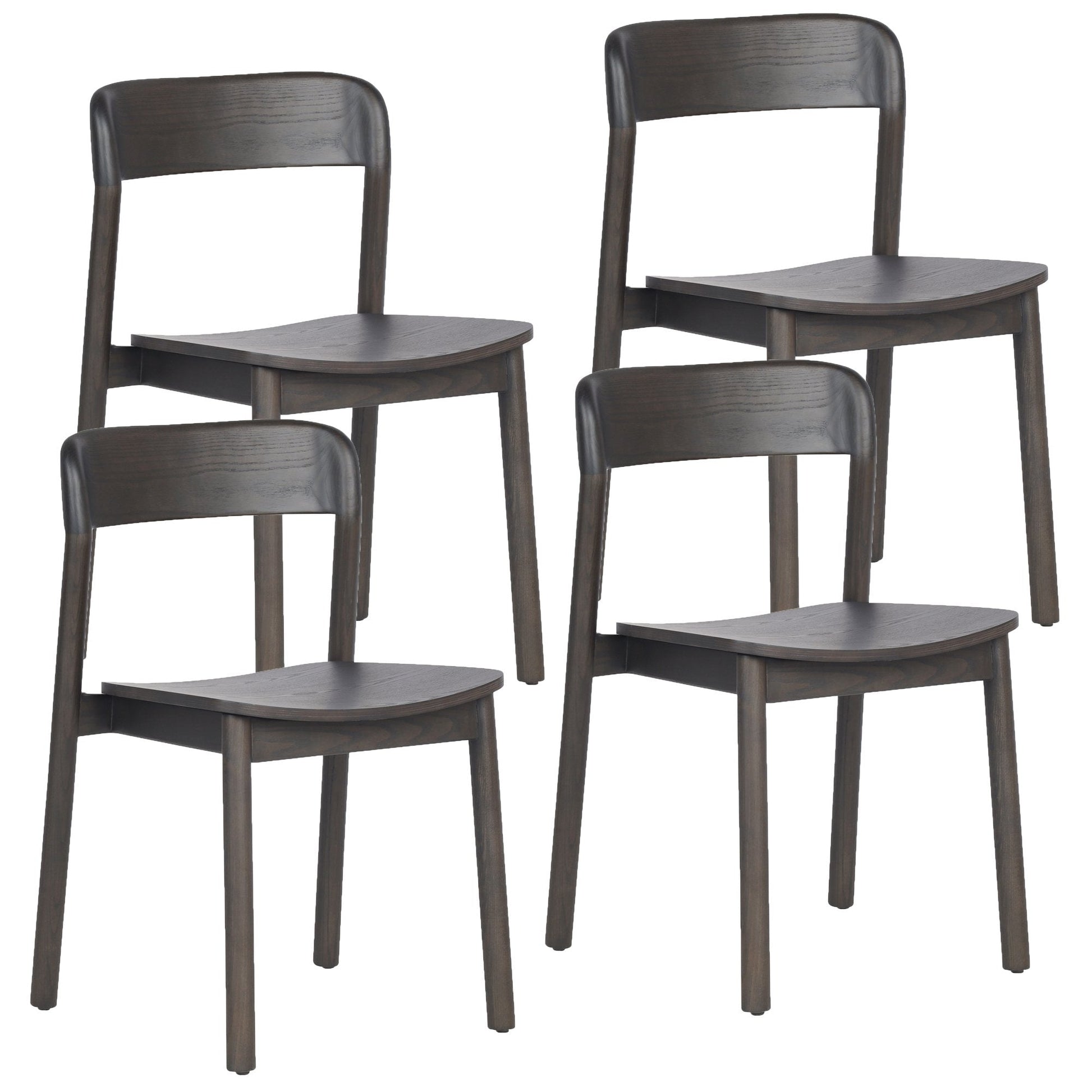 Mocha Dining Chairs Set of 4 – Jonas Mid - Century Wood Dining Chairs - Your Bar Stools Canada