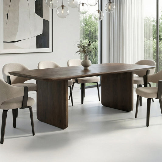 Mocha Rectangular Dining Table 78 Inch – Bazul Modern Wood Table - Your Bar Stools Canada