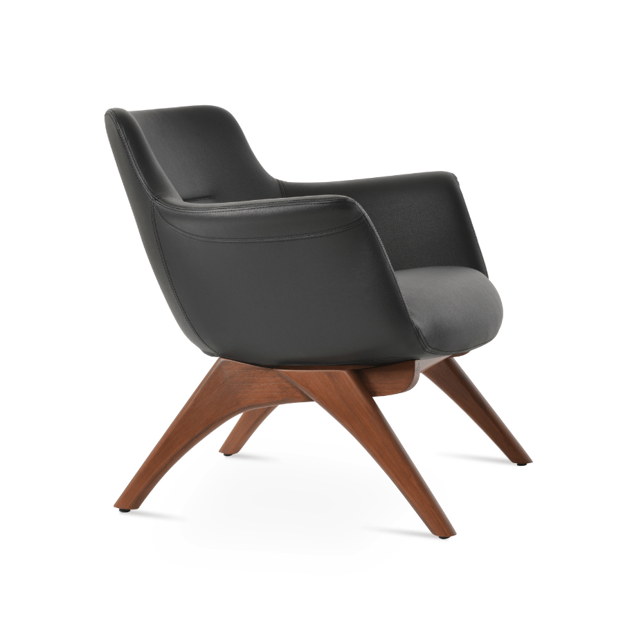 Modern Accent Chairs | Bottega Black Leather - Your Bar Stools Canada