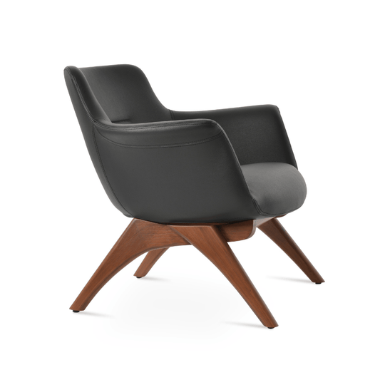 Modern Accent Chairs | Bottega Black Leather - Your Bar Stools Canada