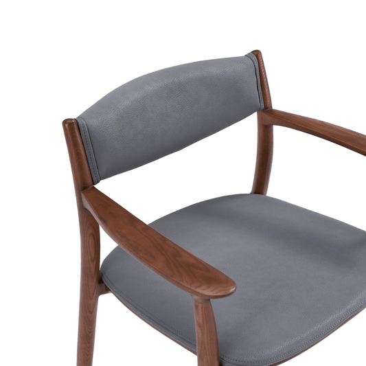 Monaco Mid Century Armchair Grey Leather - Your Bar Stools Canada