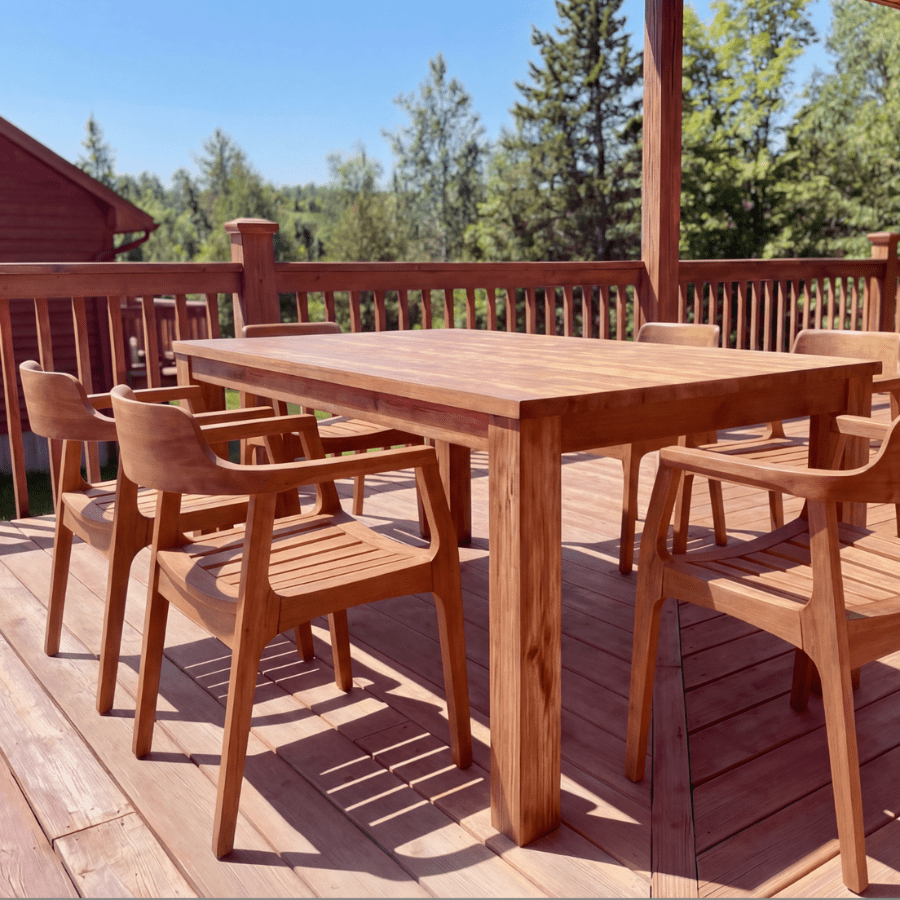 Nardo Teak Outdoor Dining Set with 6 Alfresco Armchairs - Your Bar Stools Canada