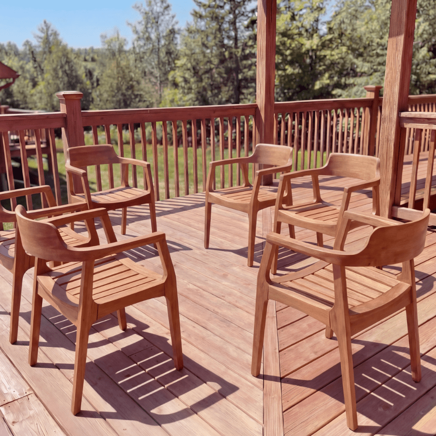 Nardo Teak Outdoor Dining Set with 6 Alfresco Armchairs - Your Bar Stools Canada