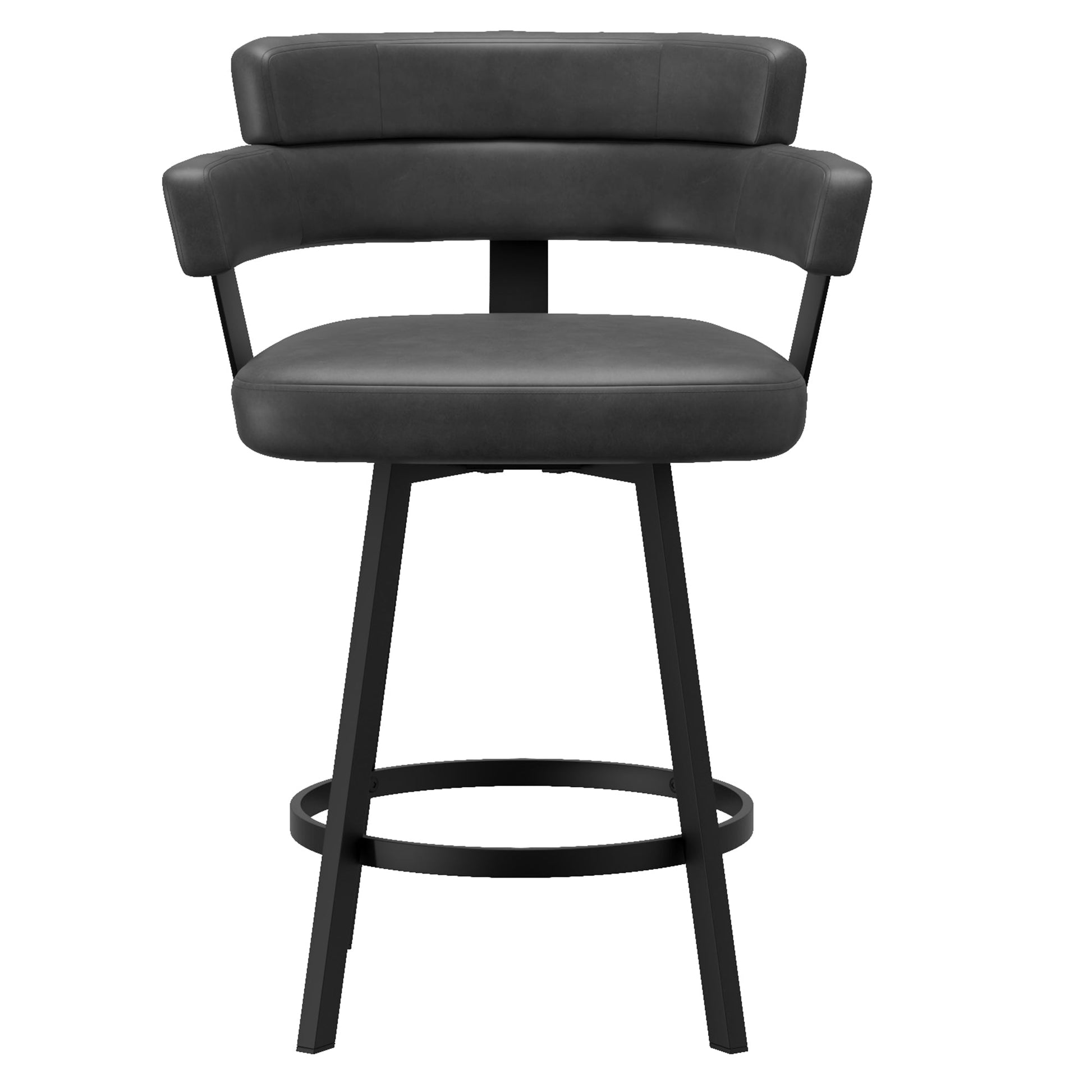 Oberon Black Swivel Bar Stools with Arms | set of 2 - Your Bar Stools Canada