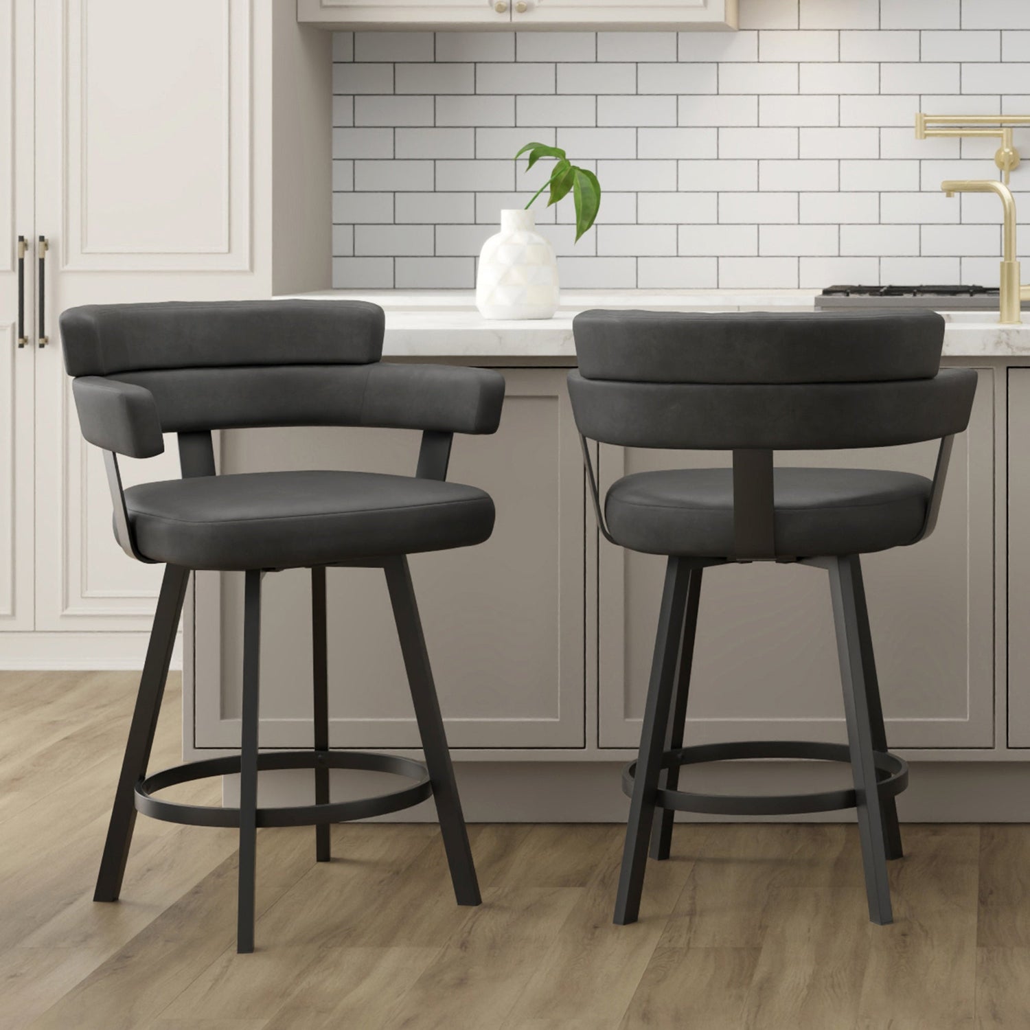 Leather Swivel Bar Stools