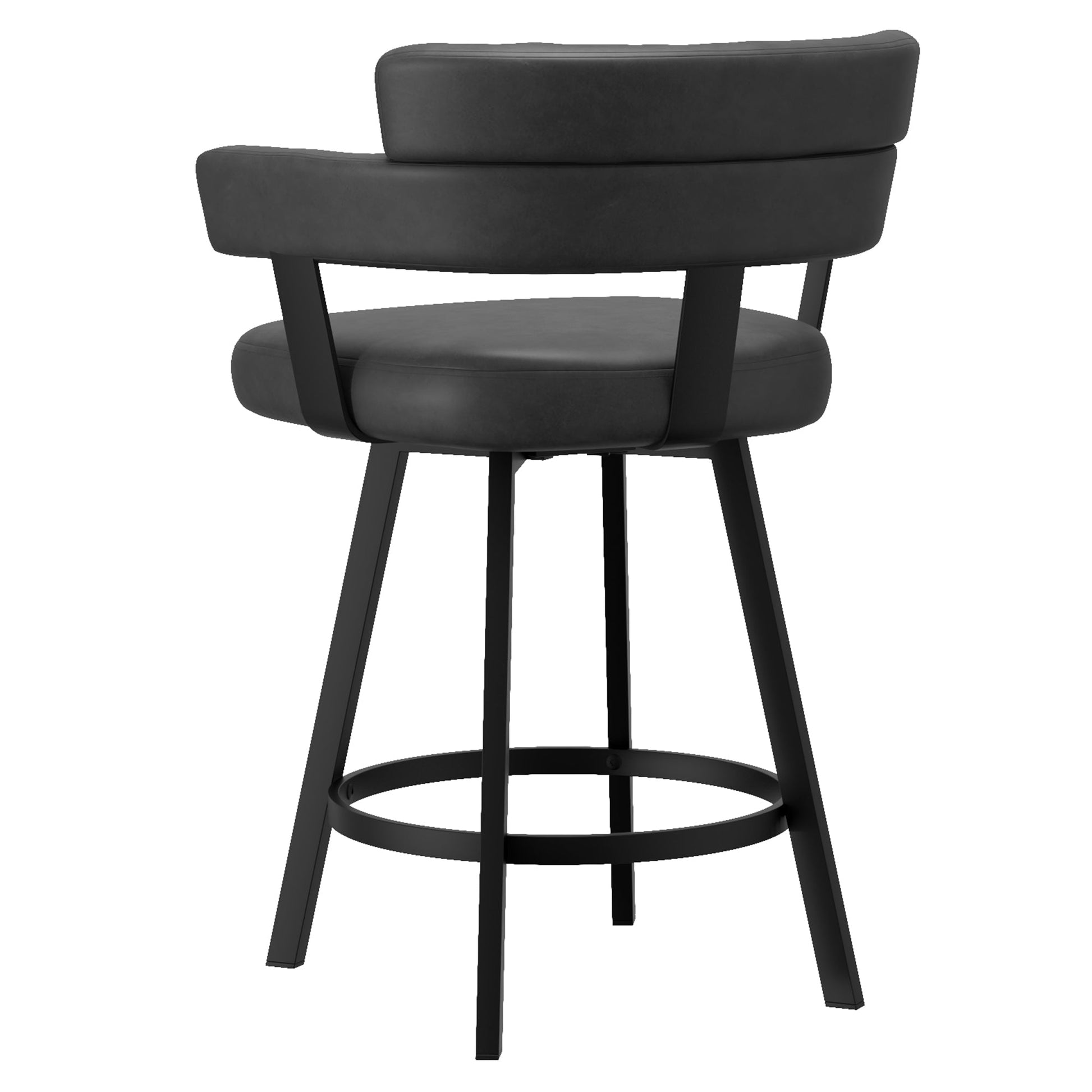 Oberon Black Swivel Bar Stools with Arms | set of 2 - Your Bar Stools Canada
