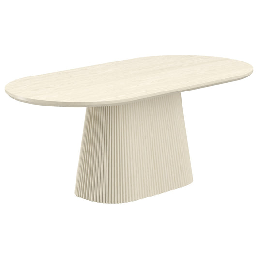 Oval Dining Table Tovas Ivory Wood - Your Bar Stools Canada
