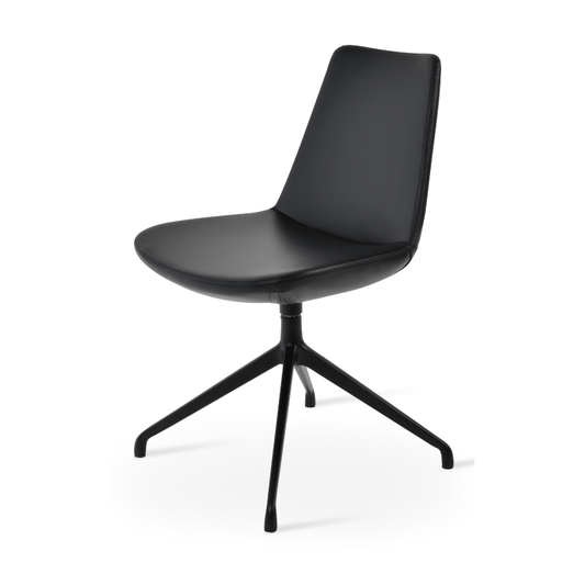 Black Leather Swivel Chair | Eiffel Spider