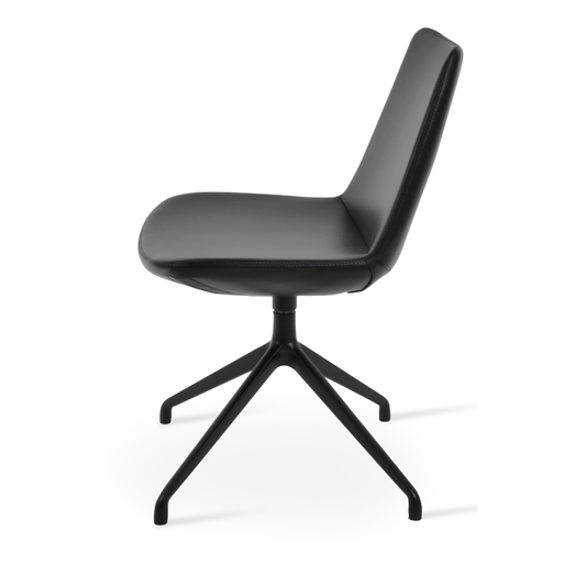 Black Leather Swivel Chair | Eiffel Spider