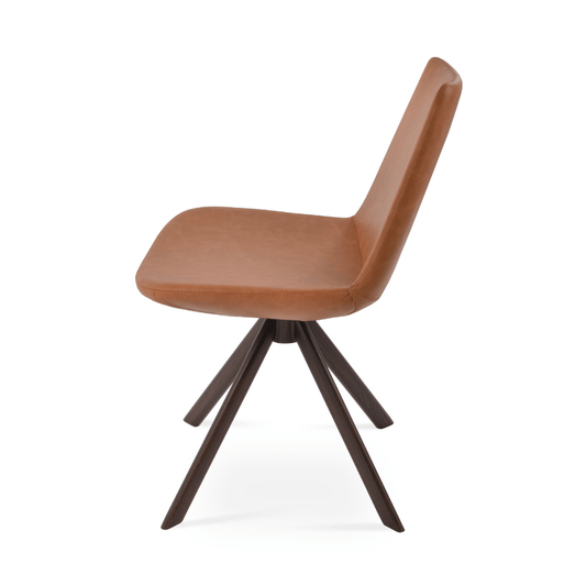Brown Leather Swivel Chair | Eiffel Caramel