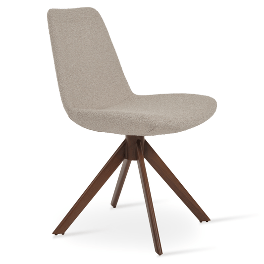 Eiffel Swivel Dining Chairs | Beige Boucle