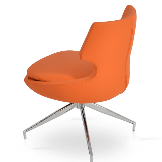 Orange Swivel Leather Chair | Patara Spider