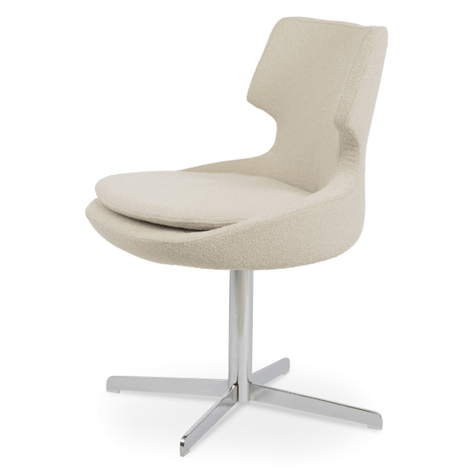 Patara Swivel Kitchen Chairs | Cream Boucle