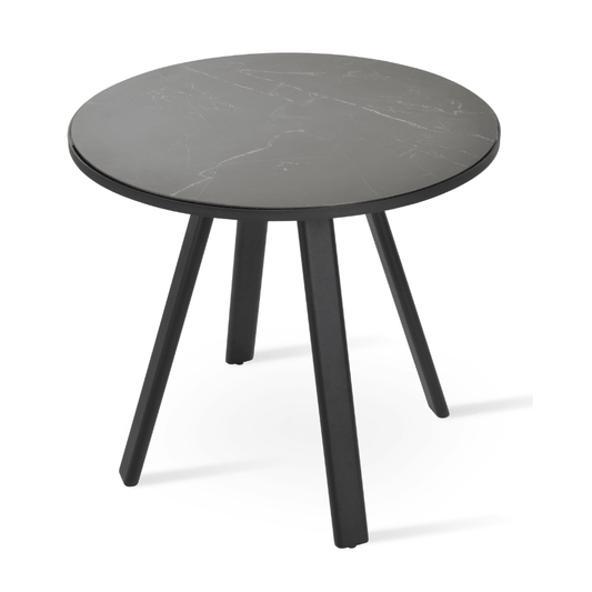 Denver Round Dining Table | Black 32" Ceramic Top