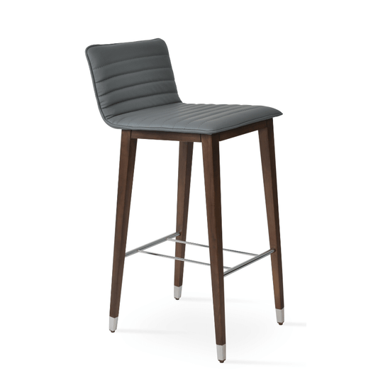 Corona Grey Leather Bar Stools