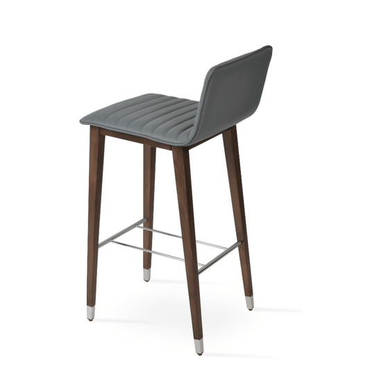Corona Grey Leather Bar Stools