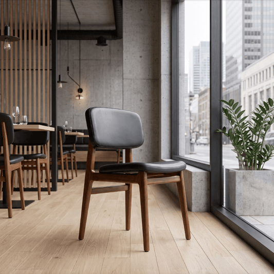 Paros Black Modern Walnut Dining Chairs