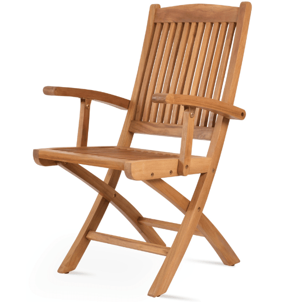 Pamela Folding Teak Bistro Set with 2 Armchairs - Your Bar Stools Canada