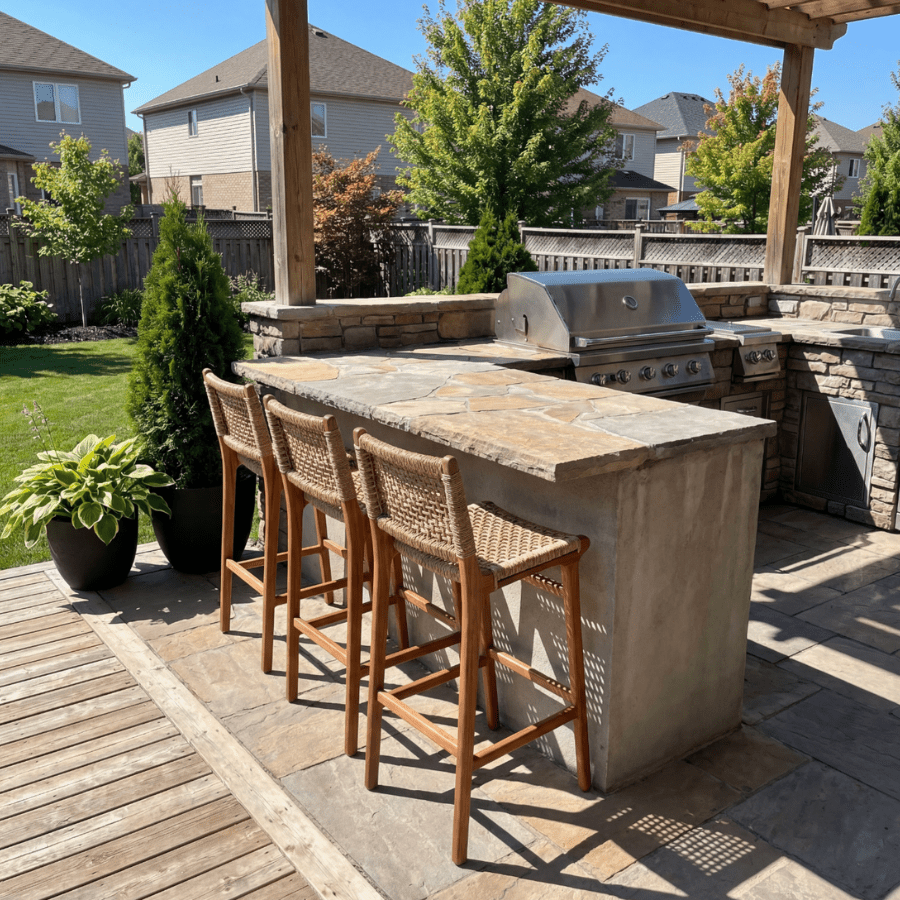 Paramus Teak Wicker Outdoor Bar Stool - Your Bar Stools Canada