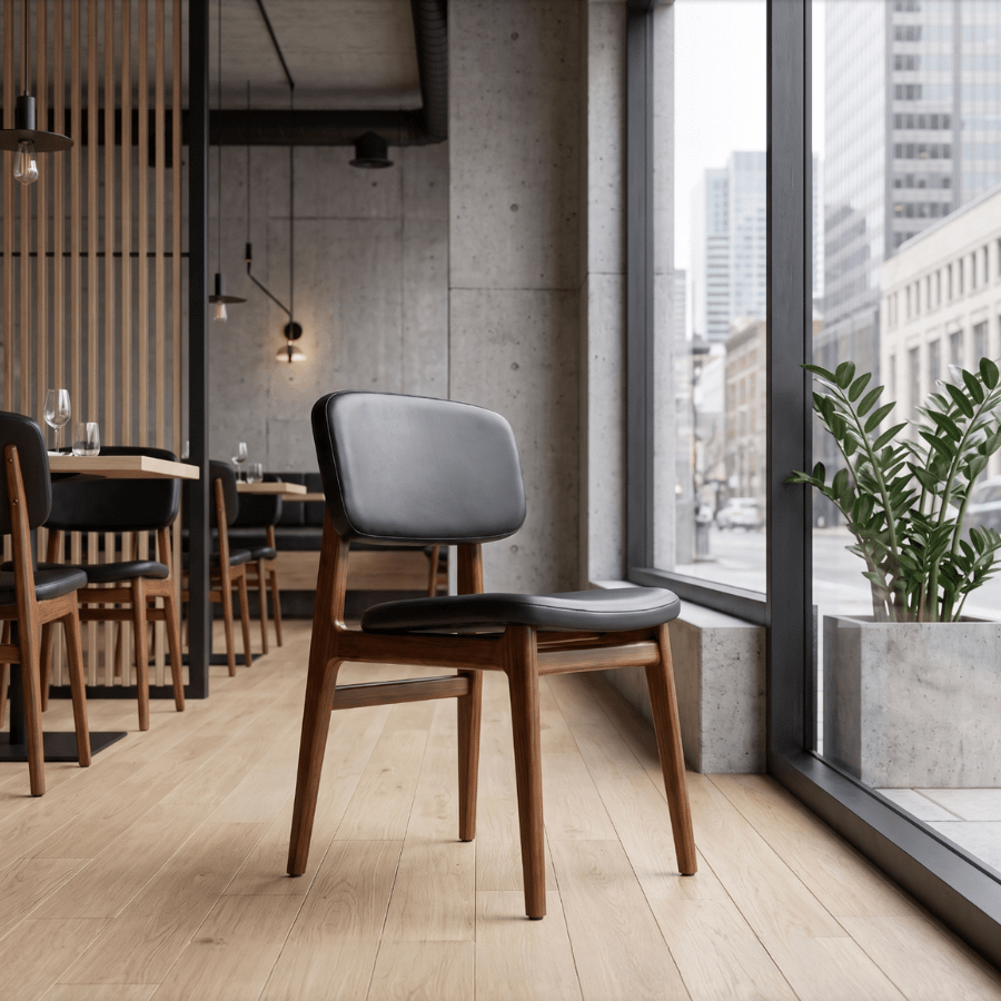 Paros Black Modern Walnut Dining Chairs - Your Bar Stools Canada
