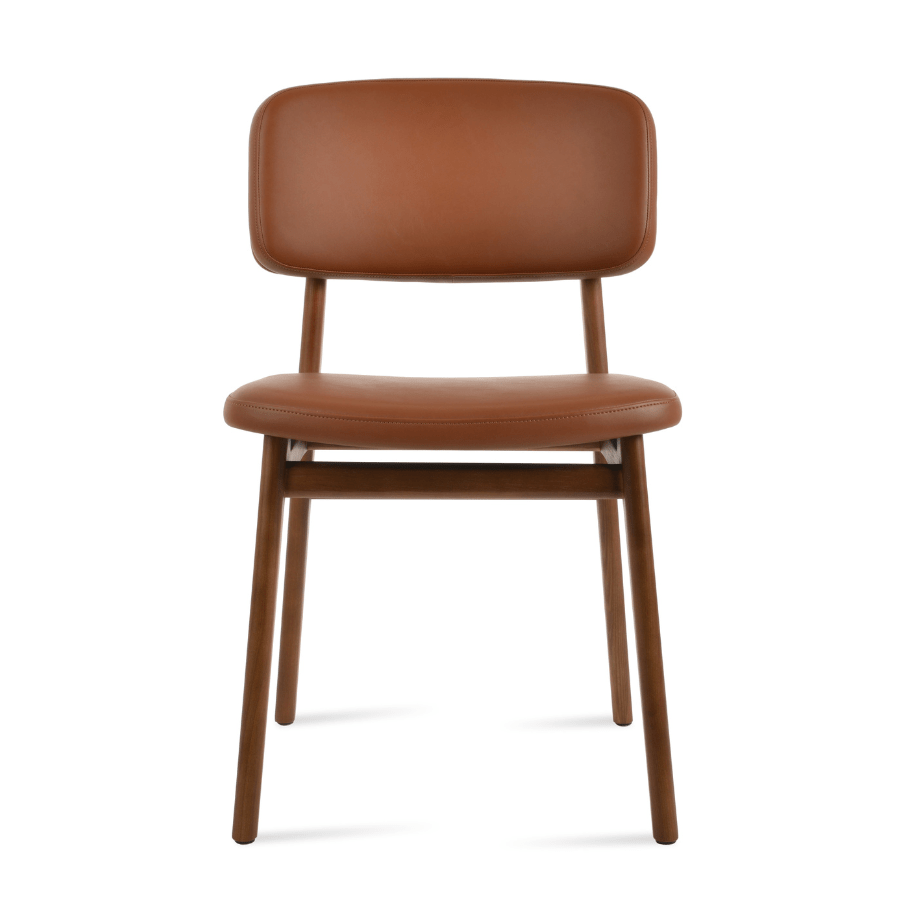 Paros Cognac Modern Walnut Dining Chairs - Your Bar Stools Canada