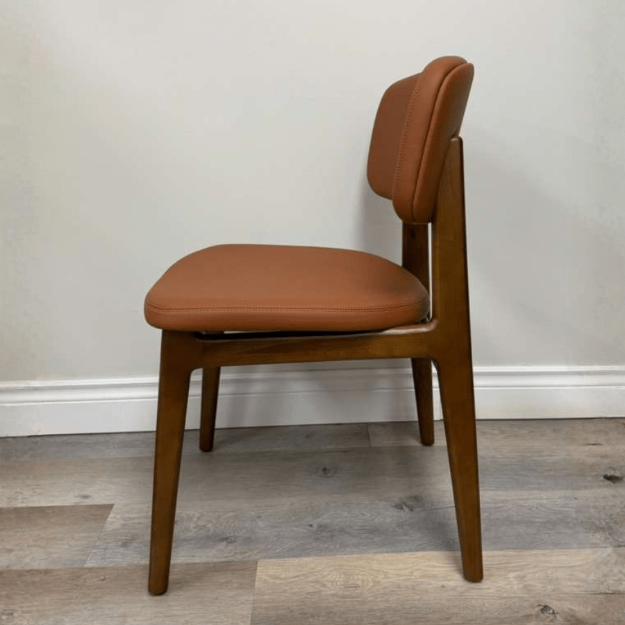 Paros Cognac Modern Walnut Dining Chairs - Your Bar Stools Canada