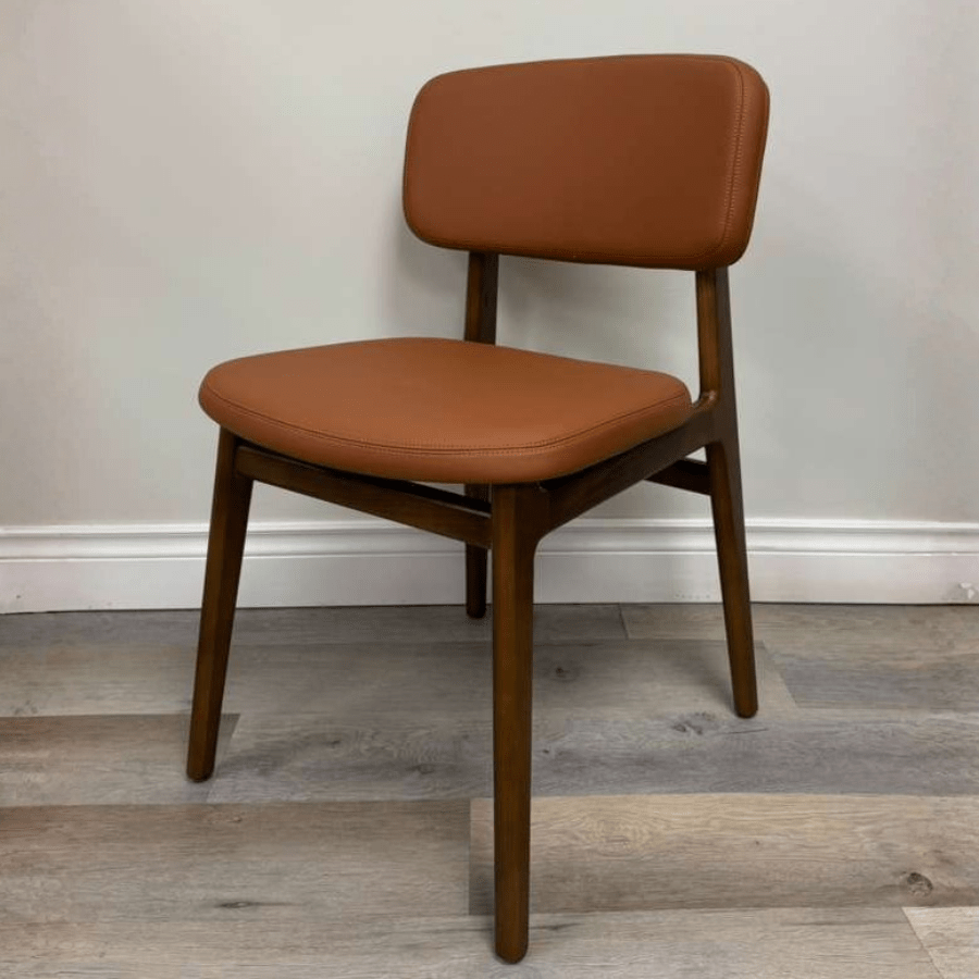 Paros Cognac Modern Walnut Dining Chairs - Your Bar Stools Canada