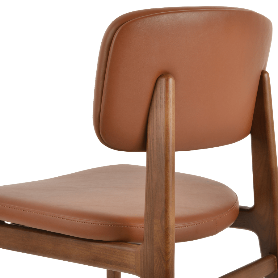 Paros Cognac Modern Walnut Dining Chairs - Your Bar Stools Canada