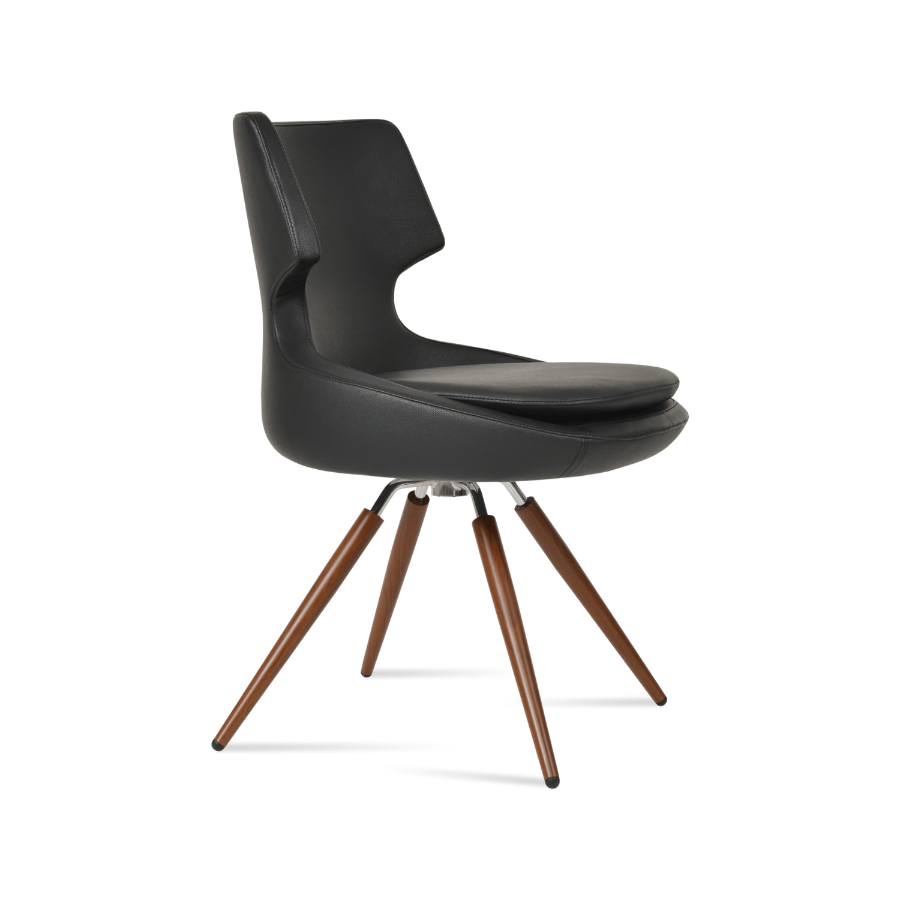 Patara Swivel Dining Chairs | Black Leather - Your Bar Stools Canada