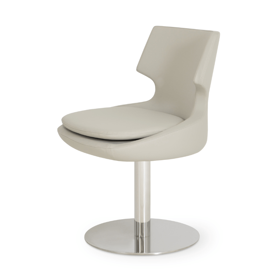 Patara Swivel Dining Chairs | Cream Leather - Your Bar Stools Canada