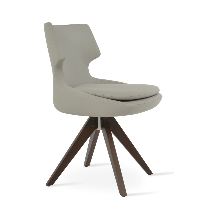 Patara Swivel Dining Chairs | Cream Leather - Your Bar Stools Canada