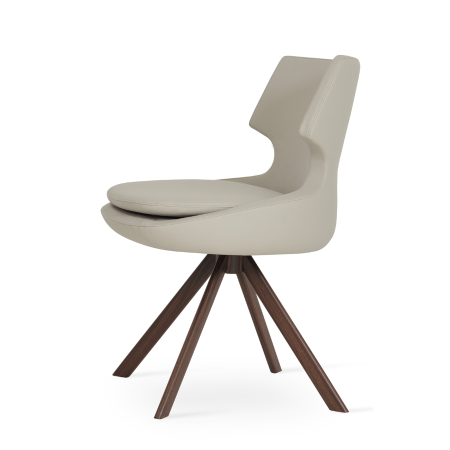 Patara Swivel Dining Chairs | Cream Leather - Your Bar Stools Canada