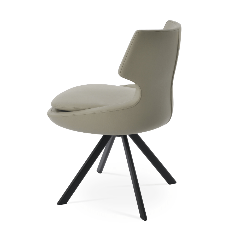 Patara Swivel Dining Chairs | Cream Leather - Your Bar Stools Canada