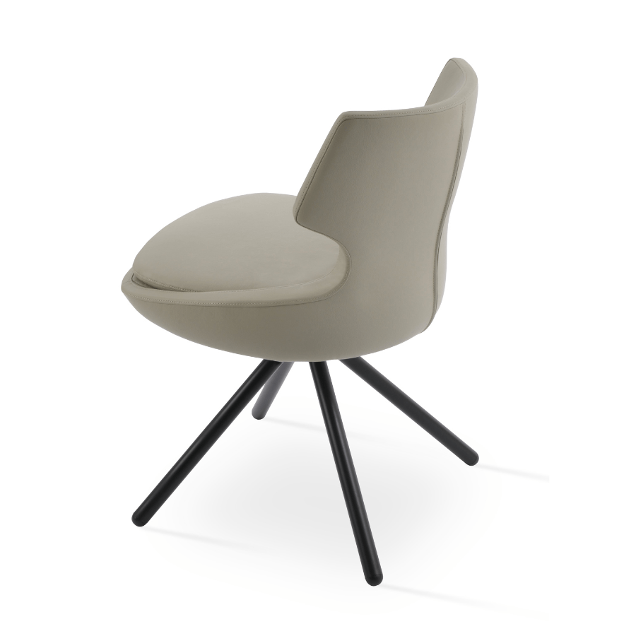 Patara Swivel Dining Chairs | Cream Leather - Your Bar Stools Canada