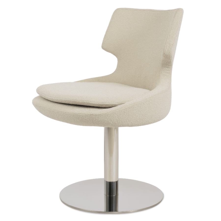 Patara Swivel Kitchen Chairs | Cream Boucle - Your Bar Stools Canada