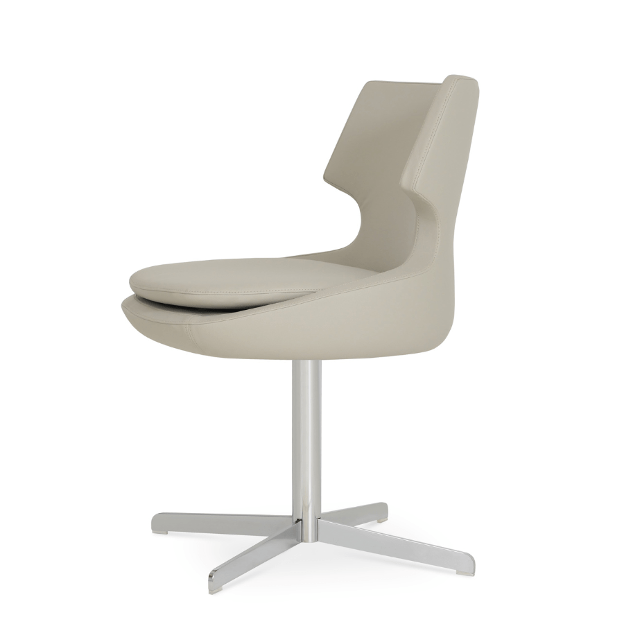 Patara Swivel Kitchen Chairs | Cream Leather - Your Bar Stools Canada