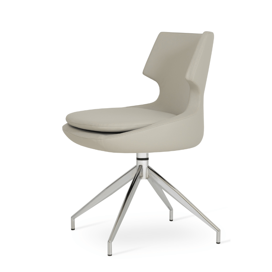 Patara Swivel Kitchen Chairs | Cream Leather - Your Bar Stools Canada