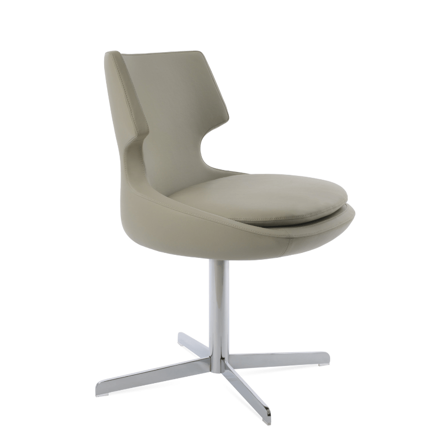 Patara Swivel Kitchen Chairs | Cream Leather - Your Bar Stools Canada