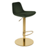 Pera Adjustable Kitchen Bar Stool in Green Velvet - Your Bar Stools Canada