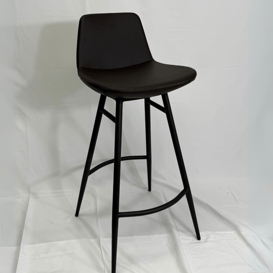 Pera Brown Galata Black Metal Bar Stools - Your Bar Stools Canada