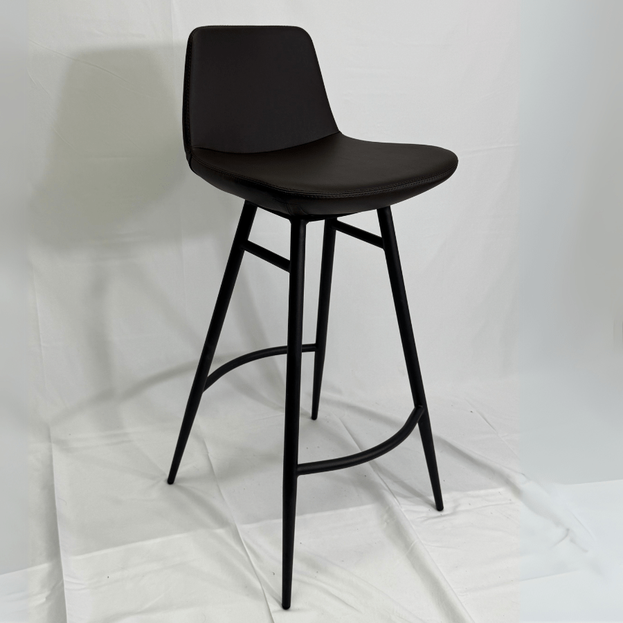 Pera Brown Galata Black Metal Bar Stools - Your Bar Stools Canada