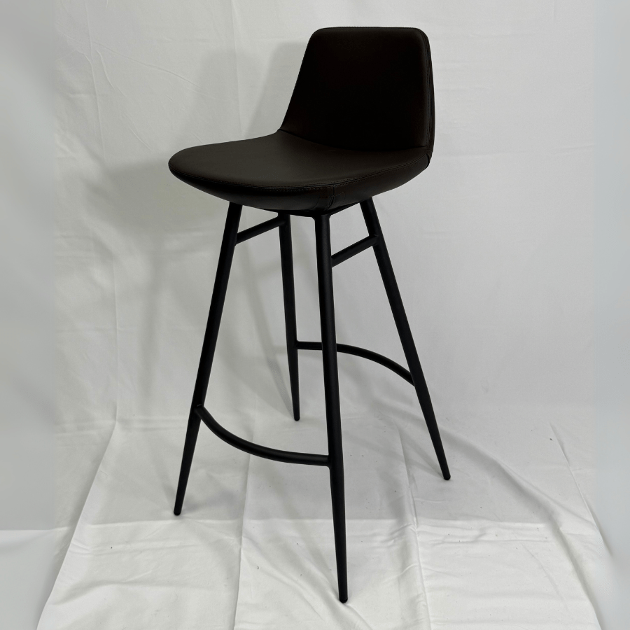 Pera Brown Galata Black Metal Bar Stools - Your Bar Stools Canada