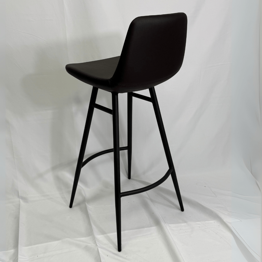 Pera Brown Galata Black Metal Bar Stools - Your Bar Stools Canada