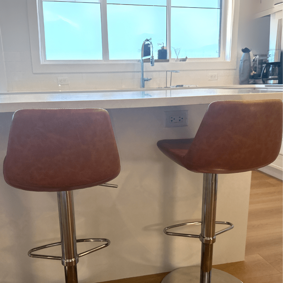 Pera Brown Leather Adjustable Bar Stools - Your Bar Stools Canada