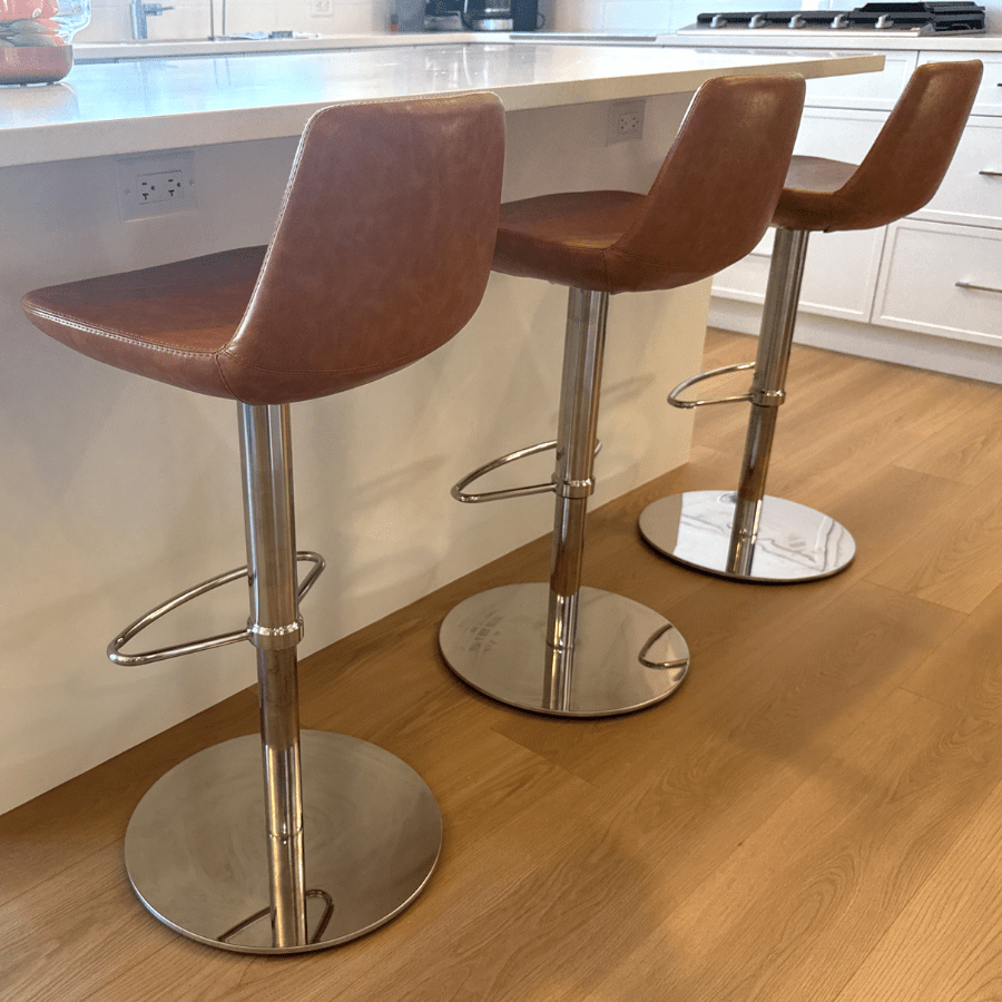 Pera Brown Leather Adjustable Bar Stools - Your Bar Stools Canada