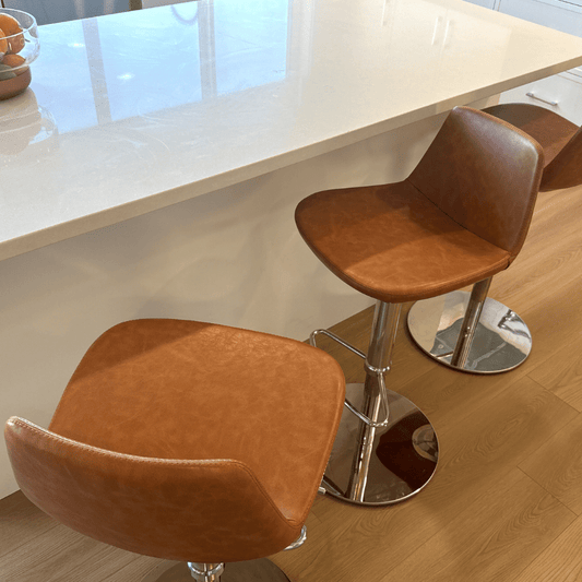 Pera Brown Leather Adjustable Bar Stools - Your Bar Stools Canada