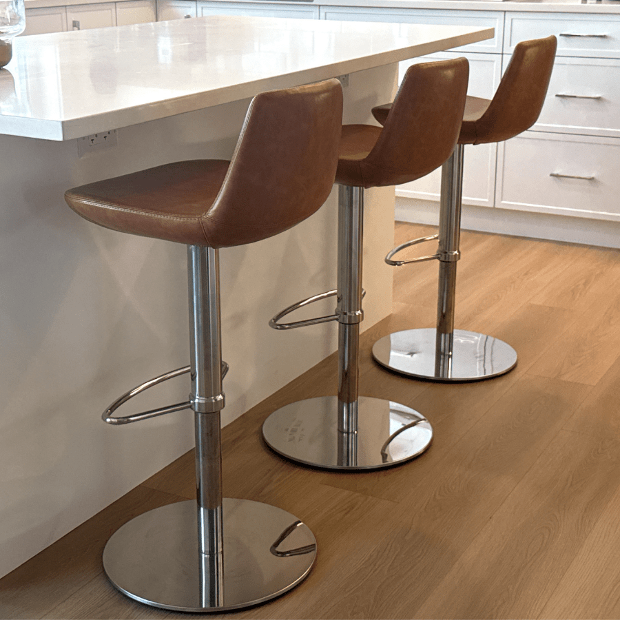 Pera Brown Leather Adjustable Bar Stools - Your Bar Stools Canada