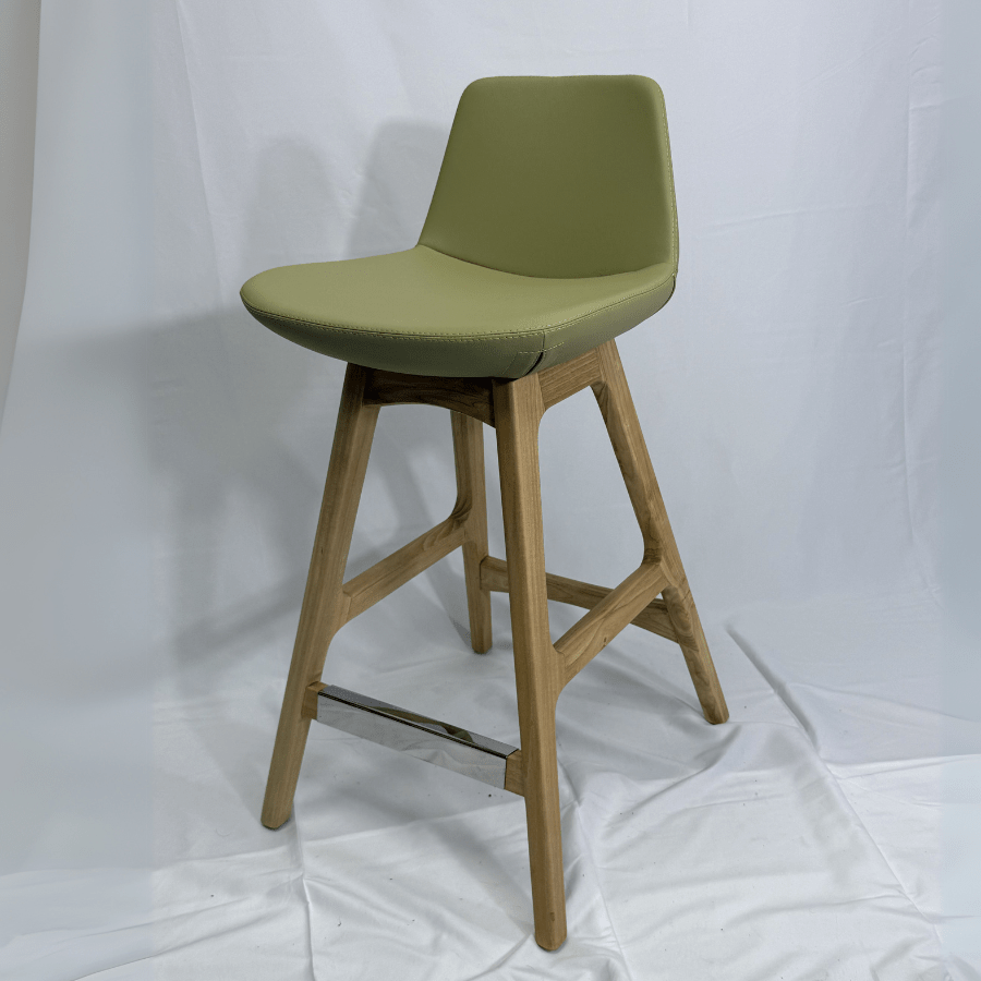 Pera Green Light Wood Bar Stools - Your Bar Stools Canada