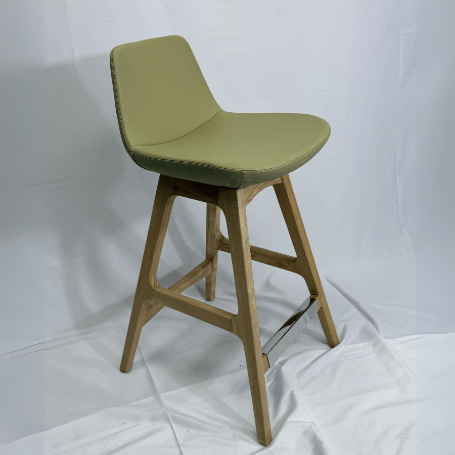 Pera Green Light Wood Bar Stools - Your Bar Stools Canada